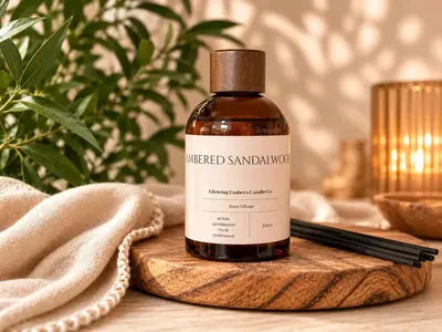 Ambered Sandalwood 200ml Glowing Embers amber reed diffuser