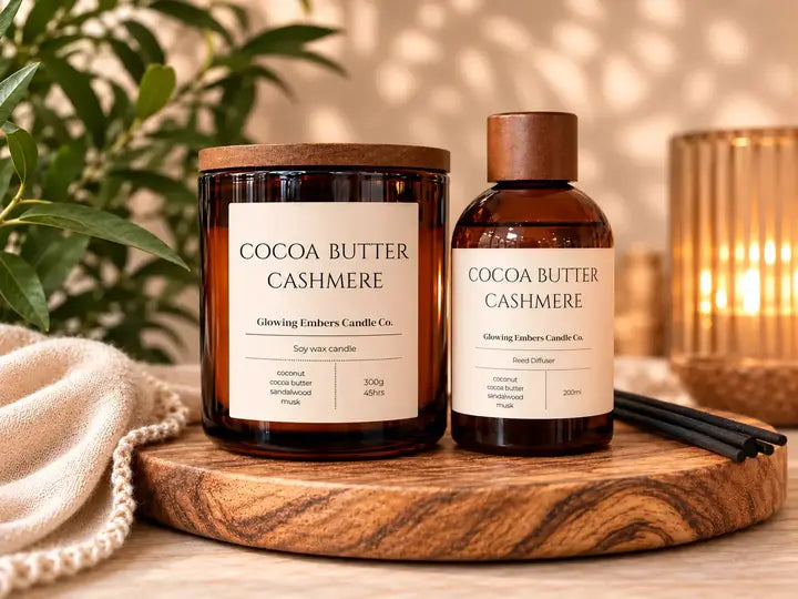 Glowing Embers amber soy wax candle and reed diffuser